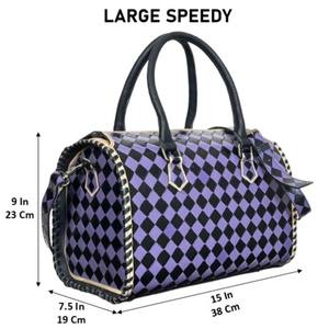 Sac de voyage en cuir à carreaux, grand format, tendance 2026, nouveau sac à main de créateur, poignée supérieure, bandoulière, sac à main, sacs Speedy - Product Image 2