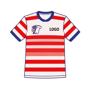 เสื้อฟุตบอลเด็กสีขาวแบบกำหนดเอง คอวี สายปรับได้ แขนสั้น โพลีเอสเตอร์ 100% ระบายอากาศ แห้งเร็ว - Product Image 4