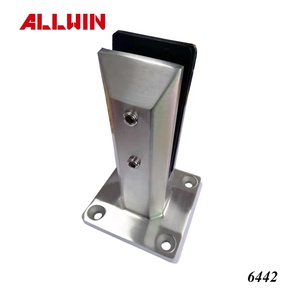 Modern Frameless 2205 Stainless Steel Core Drill Square Type Pool Fence Glass Railing Spigot <b>for</b> Malls Graphic 3D Model Design - Product Image 3