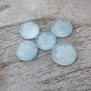 Piedra Preciosa Redonda Calibrada con Corte Checker, Color Aqua Natural, para Joyería, Venta al por Mayor en Todos los Tamaños - Product Image 2
