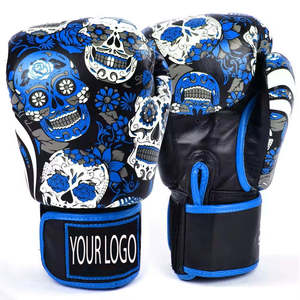 High Quality Custom Logo Professional Boxing <b>Gloves</b> Leather Material Breathable <b>Moisture</b> Wicking Hook-and-Loop Closure Unisex - Product Image 6