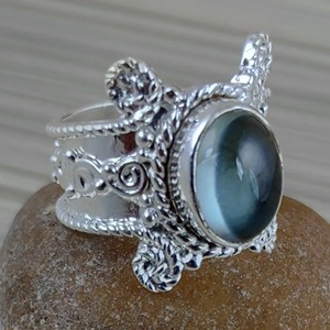 <b>Labradorite</b> <b>Ring</b> 925 Sterling Silver Handmade Boho Statement Promise Jewelry for Women Natural Oval Shape Gemstone Jewelry - Product Image 3