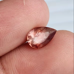 Piedra de Sol de Oregón Rosa Natural Brillante, Corte Schiller, 6X8MM, 100% Natural, Forma de Pera, Facetada, Gema Suelta de Oregón para Joyería - Product Image 2