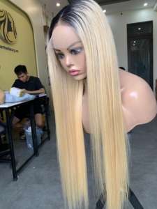 613 cheveux vierges blonds longueur d'épaule perruques extensions de cheveux 100% cheveux humains vietnamiens - Product Image 6