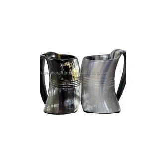 Natural Quality Custom Made Black Color Hand Engraved Drinking Horn Drinking Horn Mugs Made From Buffalo Horns For Vikings