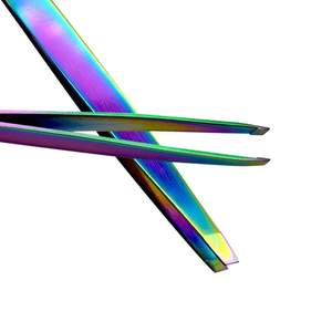 Pince à épiler pour sourcils et cils, à pointe inclinée, pour moustache, en acier inoxydable, durable, réutilisable, outils spéciaux - Product Image 1