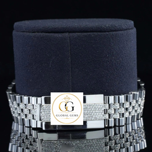 Customized Iced Lab Grown White Gold Stainless Steel <b>Automatic</b> Mechanical Watch VVS Diamonds Studded Water Resistant Unisex Hip - Product Image 5