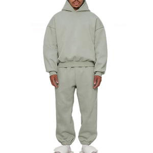 Survêtement décontracté pour homme en coton 100% de haute qualité, personnalisé, avec sweat à capuche et pantalon de jogging, uni, écologique, léger, respirant et à séchage rapide - Product Image 3