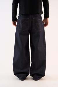 Jean en denim rétro pour homme, coupe ample, droit, motif effet eau, déchirures effet moustaches de chat, jambe large, taille mi-haute, pour hommes. Aucun avis pour le moment. - Product Image 3