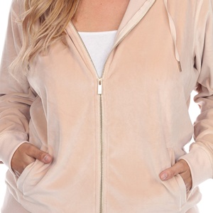 Women's Plus Size Hooded <b>Tracksuit</b> Set Full Length Solid Color Casual Joggers with Side Pockets Zipper Fly Autumn Wear - Product Image 6