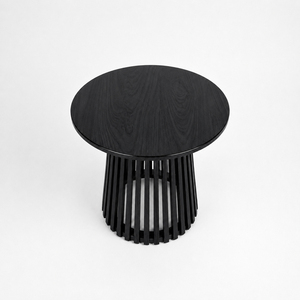 Solid Teak Elegant Modern Bulk Order Nusa Slatted <b>Round</b> Coffee <b>Table</b> with Curved Armchairs Set <b>Patio</b> Furniture Rattan Comfort - Product Image 2