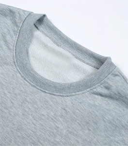 Men's Custom Logo Front Crewneck Sweatshirt Regular Fit 100% Cotton French Terry Fleece 370g Breathable Casual Spring Wear - Product Image 4