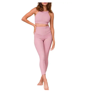 Leggings de Cintura Alta de Color Sólido con Bolsillos, Leggings de Punto Elásticos de Longitud Completa para Mujer, Estilo Básico para Todas las Temporadas - Product Image 2