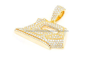 Unique SHRAMAN DIAMOND Unisex Fashion Jewelry Hip-hop Style Custom Iced Iron Money 10K <b>Solid</b> <b>Gold</b> Lab Grown Diamond <b>Pendant</b> - Product Image 2