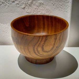 Tazón de Madera Natural Pulido, Diseño Clásico, Ligero, Ecológico, Hecho a Mano, para Servir Ensaladas y Frutas, Vajilla de Cocina - Product Image 4