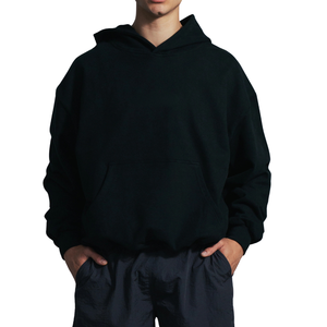 Sudadera con Capucha de Punto Sólido para Hombre Tallas Grandes, Mezcla de Algodón, Estilo Casual Urbano, Logotipo Frontal, OEM ODM, Venta al por Mayor - Product Image 2