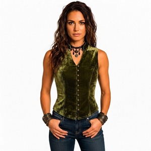 Chaleco Vintage sin Mangas para Mujer, de Poliéster Sólido Impermeable, con Estampado Animal, Cuello en V Profundo, Cárdigan, Ropa Exterior Sexy para Otoño - Product Image 2