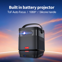 Projecteur DLP Android portable 1080P avec mise au point automatique et correction de trapèze, prise en charge 4K, batterie intégrée, logo OEM personnalisé pour les distributeurs