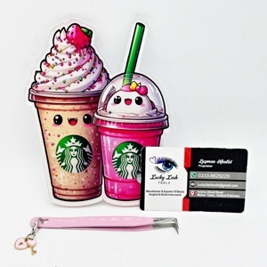 Porte-carreaux de cils en acrylique de luxe mignon Outils d'extension de palette Fournitures de cils de marque privée personnalisées Tuiles de cils à secouer la crème glacée - Product Image 5