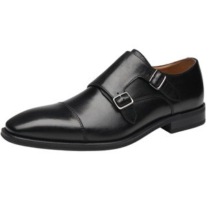 Chaussures habillées en cuir pour hommes avec boucle, bout rond, empeigne en cuir, styles classiques, vente en gros - Product Image 3