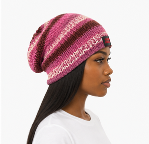 Wholesale Trending Jacquard Custom Striped Slouchy Knit Handmade <b>Beanie</b> Heavyweight Warm Knitted Textured <b>Slouch</b> <b>Beanie</b> - Product Image 1
