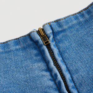 2026 Bestselling Pleated Denim Skirts for Women Raw Hem A-<b>Line</b> Mini <b>Jean</b> Skirt Wholesale Custom Logo Skirt - Product Image 4