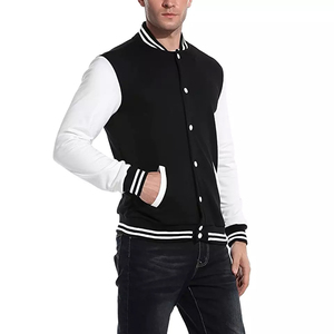 High Street Style Unisex Winter Varsity <b>Jacket</b> <b>Thick</b> <b>Fleece</b> Stand Collar Zipper Closure Cartoon Print Front Logo OEM Available - Product Image 1