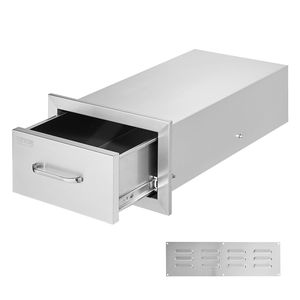 Cassetti Doppi da Esterno in Acciaio Inossidabile per Cucina, 14x8.5 Pollici, 14L X 8.5A X 23P Pollici, Montaggio a Incasso - Product Image 1