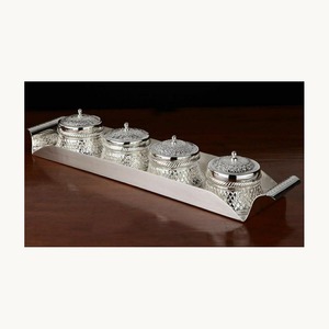 <b>Set</b> Of 2 Metal Dry Fruits <b>Boxes</b> Customized New Arrival Luxury Dry Fruit Serving <b>Boxes</b> For Kitchen Dining And Gift Collection - Product Image 6