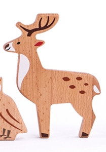 Figura de Ciervo Tallada en Madera, Juguete de Reno de Madera, Adorno Decorativo de Animal para Preescolar y Decoración Navideña - Product Image 3