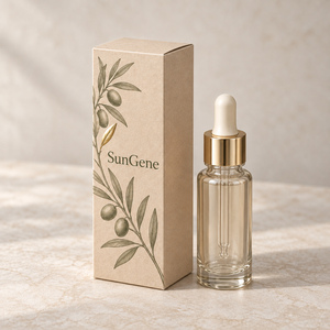 Carton pliable personnalisé en verre olive pour une bouteille compte-gouttes d'huile pour le visage - Product Image 3