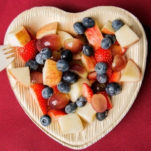 Compostable Palm Leaf Heart Plates for Desserts Fast Food and Parties 8 Inches Plates for Appetizers and Snacks Events & Outdoor - Product Image 1