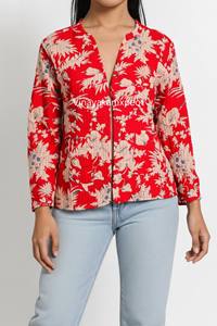 Veste d'hiver légère en coton respirant tricoté et matelassé Kantha à motif floral rouge, modèle 2026, très populaire, pour femme, prix d'usine - Product Image 6