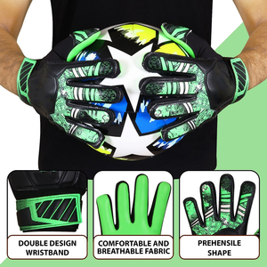 Guantes de Portero de Fútbol de Cuero Profesionales Personalizados de Fábrica, Antideslizantes, Transpirables, Ajustables, Equipo de Entrenamiento al por Mayor - Product Image 3