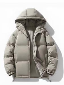 OEM Men'<b>s</b> Hooded Puffer <b>Jackets</b> Wholesale Outdoor Solid Color Winter Coat Thick Warm Zipper Closure Casual Outdoor Wear - Product Image 1
