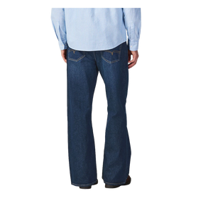 Men's Dark Blue Straight-Leg Jeans Mid Waist Regular Fit Casual Cotton Denim Autumn Wear - Product Image 3