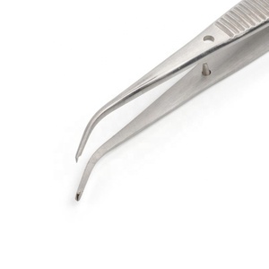 Calidad Premium 11,5 Cm/4,5 \ "Fórceps de tejido de IRIS de acero inoxidable curvo 1x2 dientes Base de instrumento quirúrgico - Product Image 2