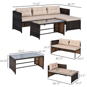 Patio Furniture Set with Pieces for Garden Decor - Product Image 3
