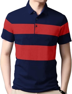 เสื้อโปโลพิมพ์ลายทางของผู้ชาย180GSM ผ้าฝ้าย100% - Product Image 5