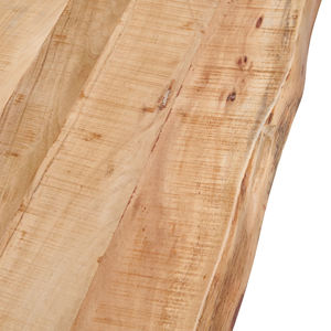 โต๊ะอาหารทรงโมเดิร์นขาเหล็ก X แบบฉีกขาด หน้าโต๊ะไม้เนื้อแข็งอะคาเซียขอบธรรมชาติ สีดำธรรมชาติ เหมาะสำหรับบ้าน ห้องครัว ร้านอาหาร - Product Image 6