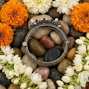 DIVYORO <b>Coppers</b> Alloy Oxidized Silver Plated Ethnic Women's <b>Bangle</b> KADA - Product Image 3