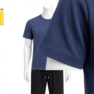 Bespoke Customized Samavia Men's Summer Workout Two-Piece <b>Set</b> Ultra Thin <b>Knitted</b> Pants Light Top V-neck Loose Fit Quick T-Shirt - Product Image 4
