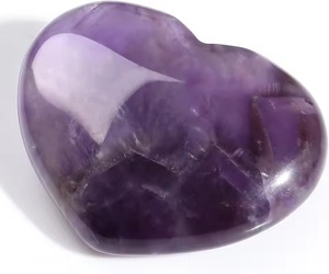 Purple Heart Palm <b>Stone</b> Natural Amethyst 1.8x1.4 Inch Polished Crystal Gemstone for Meditation Gift Home Decor - Product Image 1