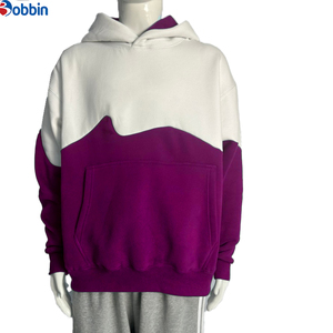 Sweat-shirt à capuche essentiel surdimensionné à manches longues pour homme, imprimé numérique, bicolore, coupe ample, épaules tombantes, personnalisable - Product Image 5