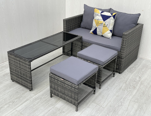 Moderno 4 piezas PE Rattan al aire libre Mimbre Patio Muebles Set 4P00078 para jardín Patio Escuela Sala Hospital Villa - Product Image 6
