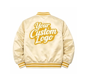 Veste de baseball en satin la plus vendue, avec patchs logo personnalisés, couleur unie, mode hiver, veste universitaire en satin pour hommes - Product Image 2