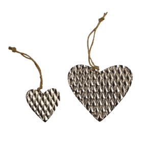 Guirnalda Colgante Decorativa para el Hogar con Diseño de Corazones Metálicos Plateados, Ideal para Decoración Navideña - Product Image 1