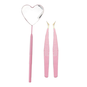 Pince à épiler rose en acier inoxydable à pointe fine, avec poignée en fibre, antistatique, durable, pour artistes en extensions de cils, pointes antidérapantes, qualité A+ - Product Image 1