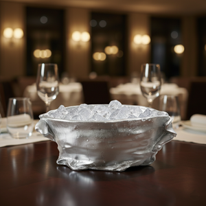 Cubo de Hielo de Aluminio Plateado Irregular de Lujo, Enfriador de Vino y Champán Grande para Restaurantes de Alta Gama y Suministros de Bar para Hoteles, Diseño de Enfriador - Product Image 1