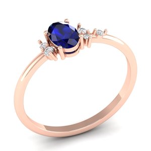 Bagues REYES en saphir bleu taille ovale 0,5 carat, faites à la main en argent sterling 925, moissanite certifiée GRA, bijoux en gros - Product Image 2